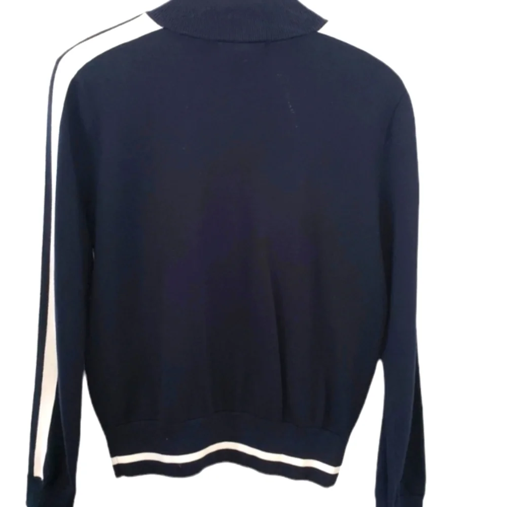 Banana Republic navy track  Jacket Zip Up Knit Jogger Activewear Preppy sz XS